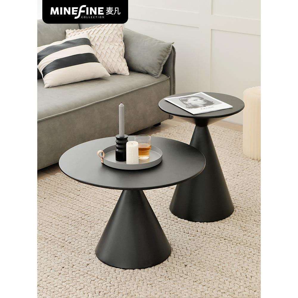 麦凡轻奢圆形小茶几现代简约客厅边几沙发角几边桌个性艺术小茶桌