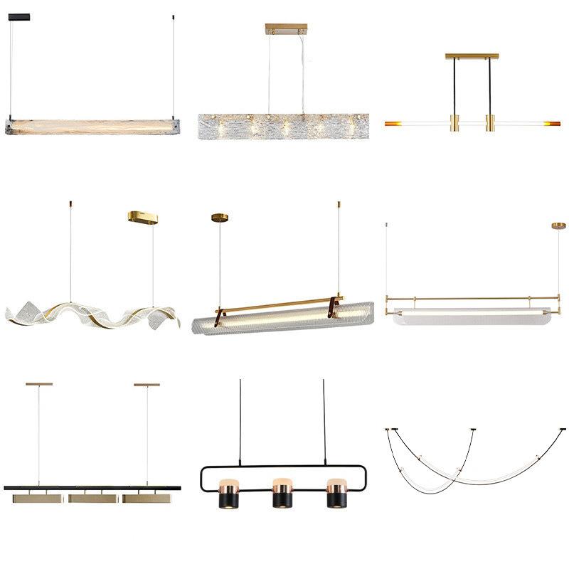 意式极简餐厅吊灯简约设计师创意艺术长条灯饭厅吧台岛台一字灯具
