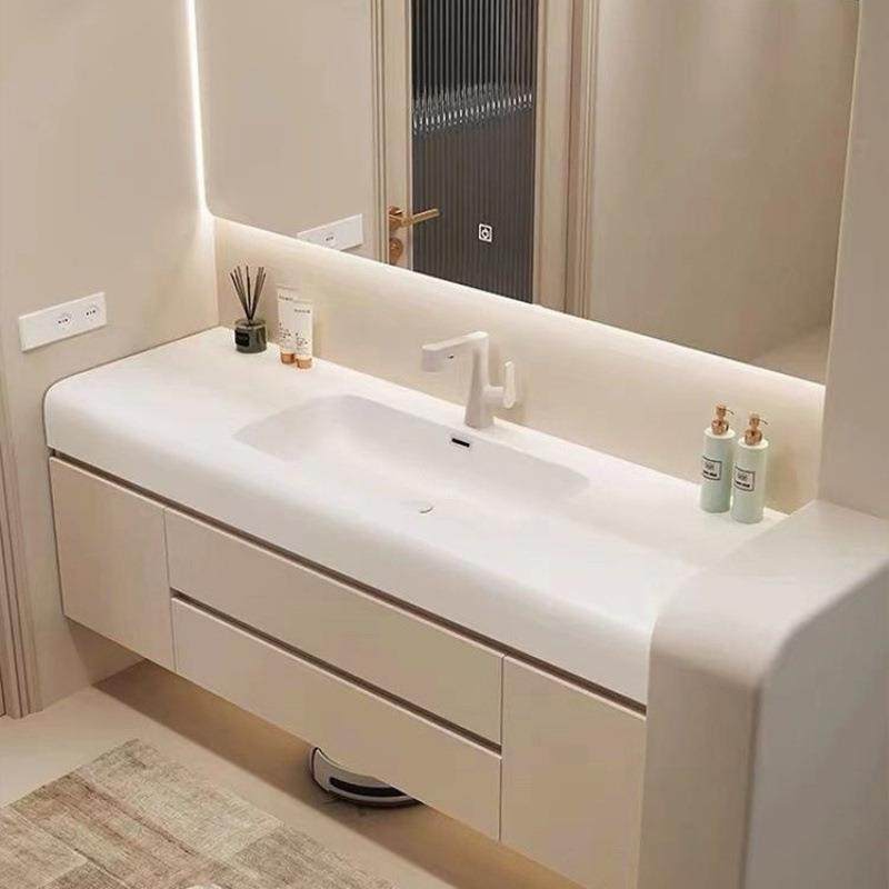 双盆吊柜奶油风浴室壁柜卫生间洗脸一体盆浴室柜洗手池台盆圆弧,收纳整理,烫衣板及配件,淘宝优惠券,粉丝福利购,淘宝优惠卷