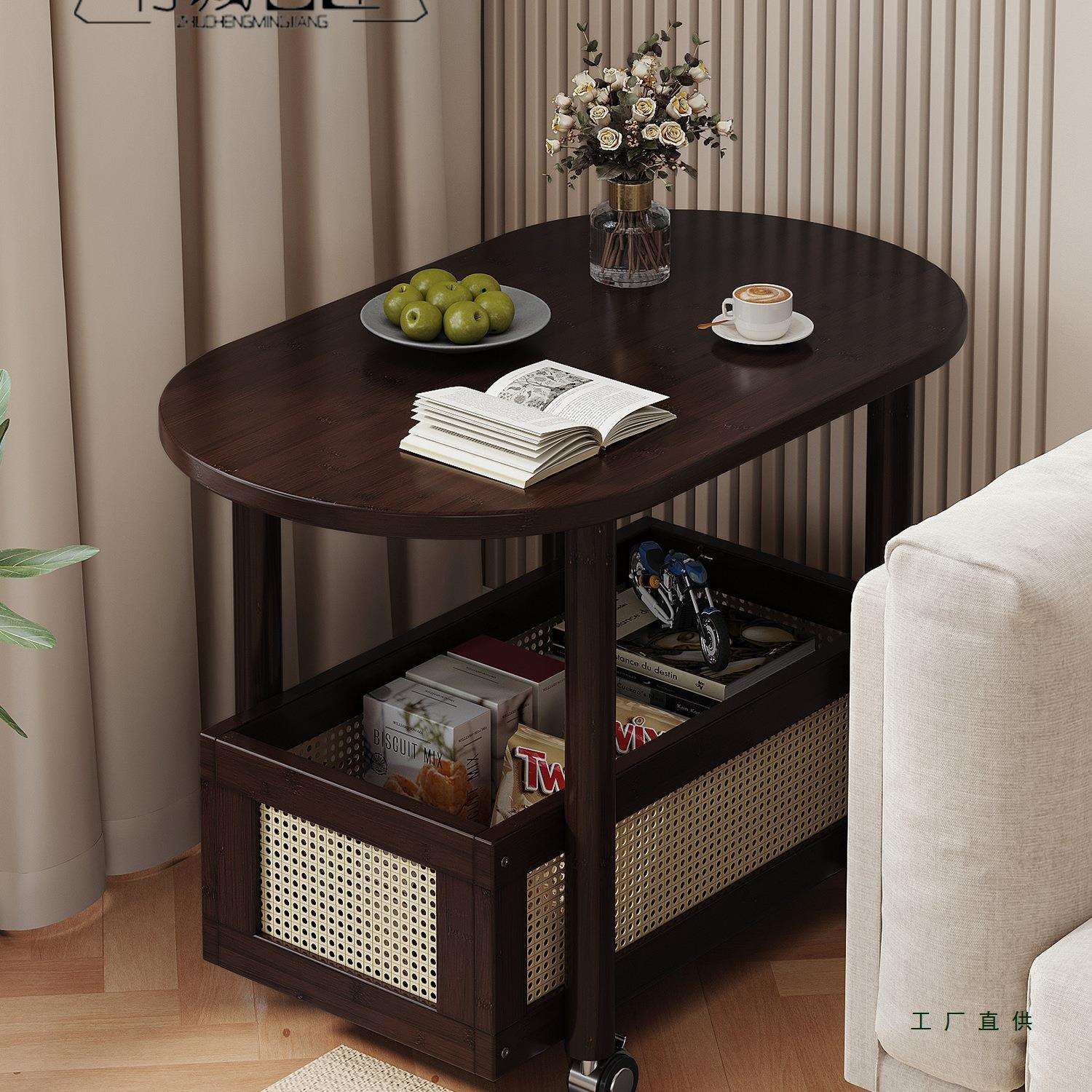 移动边几带轮茶几小推车沙发侧边柜家用多层客厅卧室置物架小桌子