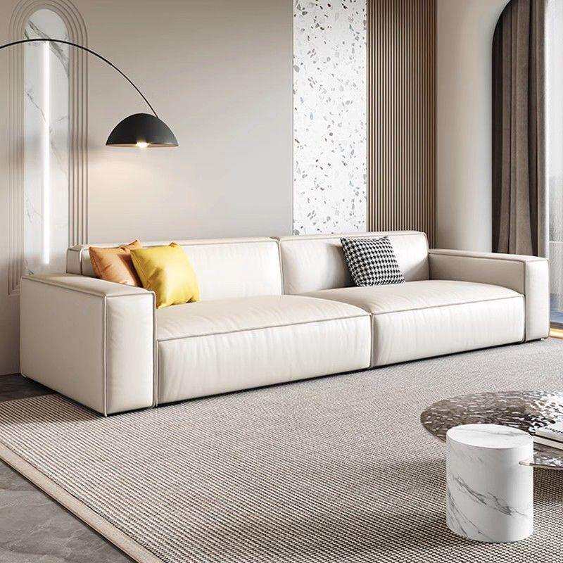 现代极简豆腐布艺沙发免洗磨砂布轻奢大中小户型客厅组合直排沙发