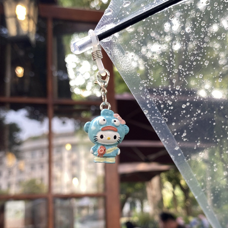 期待雨天~小红书可爱kt公仔雨伞挂件卡通遮阳伞猫咪挂饰钥匙扣