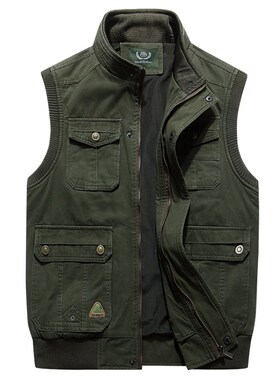 新款休闲马甲男士外套春秋款多口袋导演休闲钓鱼摄影背心男马夹
