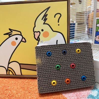 鹦鹉啃咬纸板玩具姐们磨嘴千层纸板磨爪发泄站板鸟笼用品
