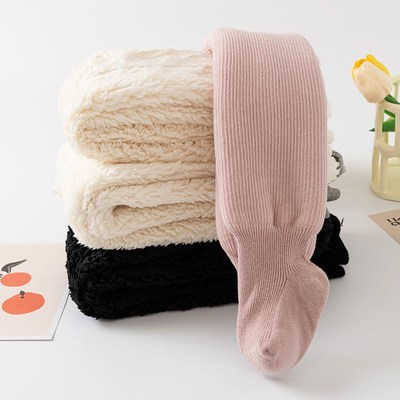 女童打底裤加绒加厚冬季外穿北方棉裤超厚保暖一体绒儿童连裤袜子