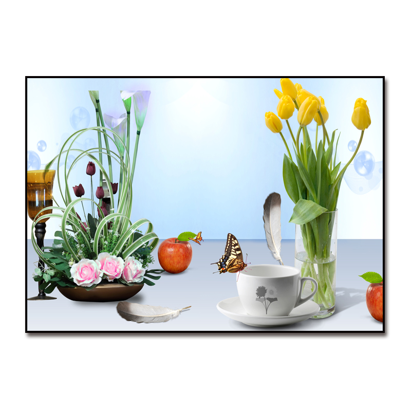 餐厅水果酒杯装饰画酒柜厨房餐桌背景画餐边柜饭厅墙壁挂画轻奢风