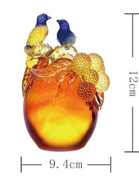 tittot琉园中式琉璃工艺品客厅摆件 圆满高升 送领导朋友结婚礼物