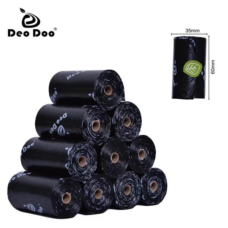 Deo Doo宠物拾便袋垃圾袋猫狗屎袋黑色环保可降解狗狗捡屎袋加厚
