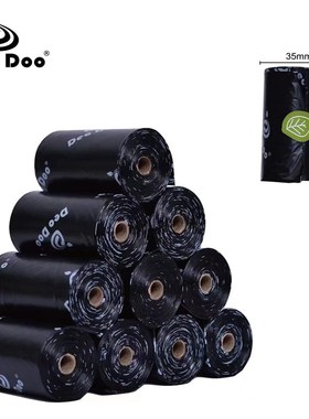 Deo Doo宠物拾便袋垃圾袋猫狗屎袋黑色环保可降解狗狗捡屎袋加厚