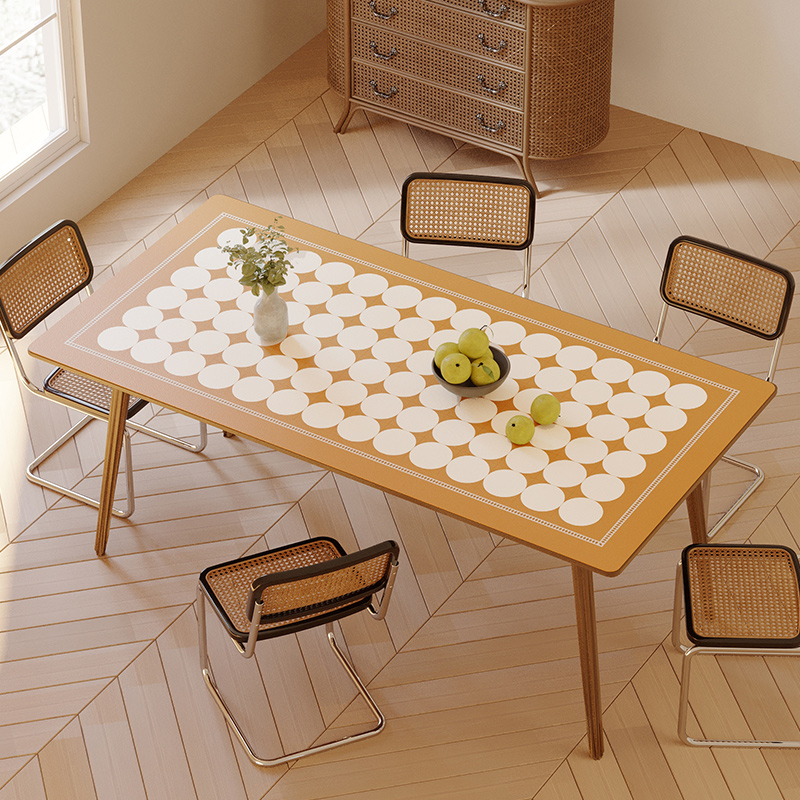 餐桌垫子防水防油防烫复古皮革桌布长方形轻奢高级感美式餐桌台布