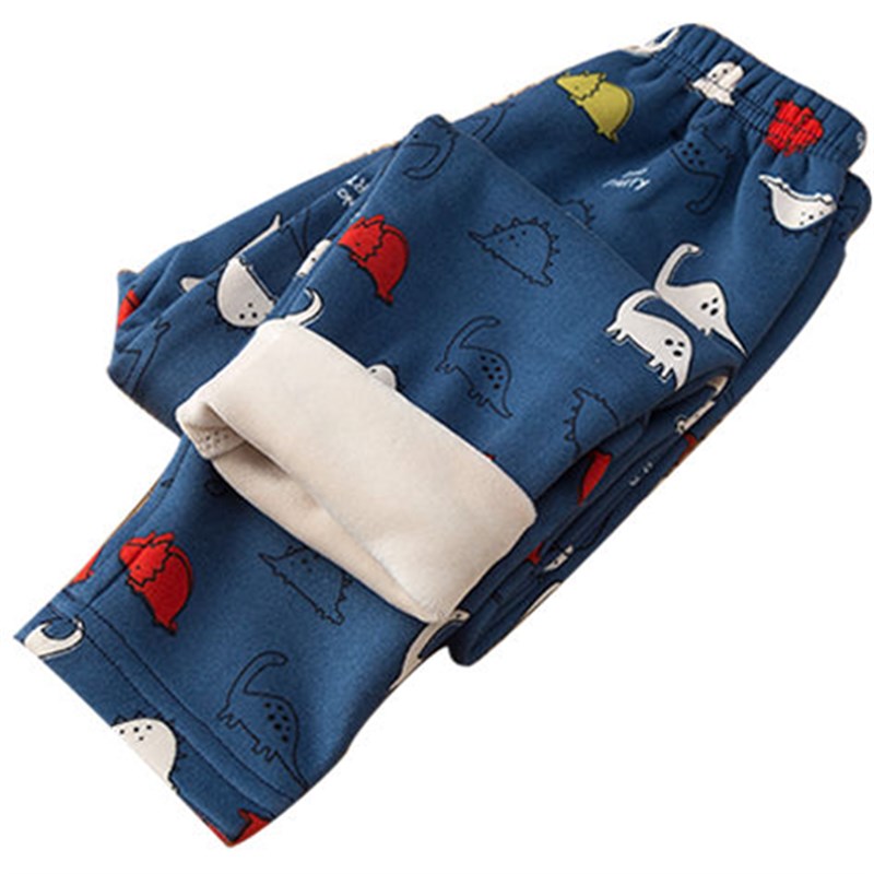 儿童加绒加厚秋裤男童保暖裤女童秋冬棉毛裤宝宝内穿单条打底裤子