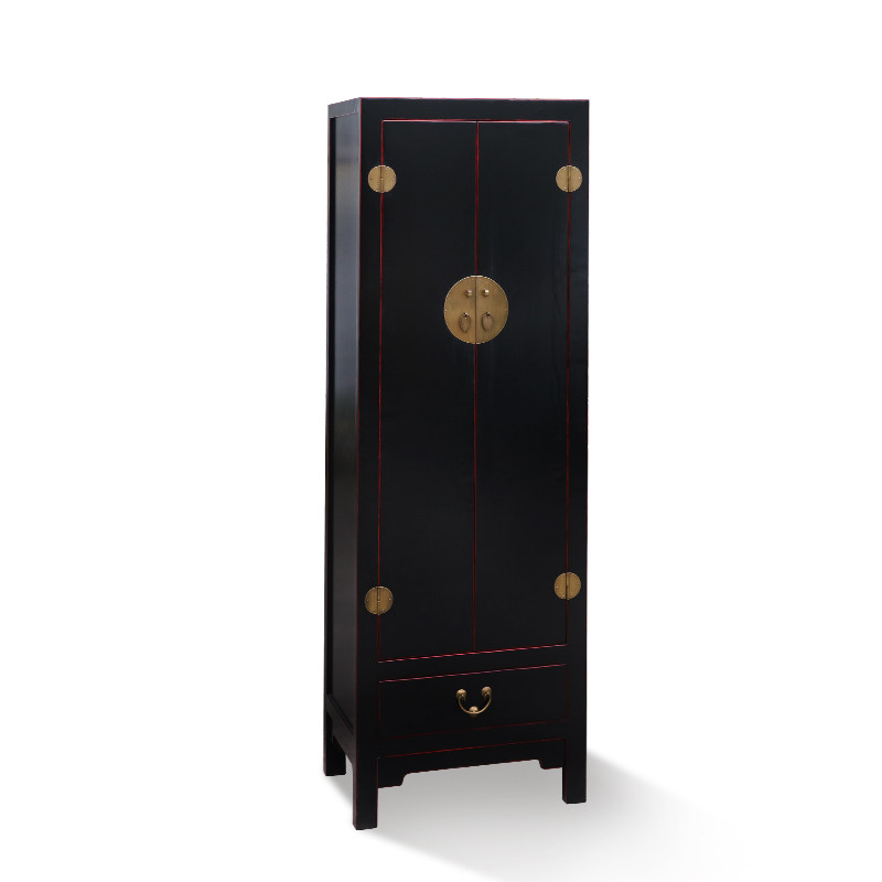 新中式衣柜简约复古2门卧室实木榆木储物立柜书柜装饰门厅柜定制