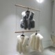 童装 架悬挂钢丝吊挂女装 店货架 店展示架木棍双层吊架上墙服装 服装