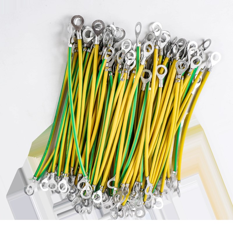 桥架接地线铜包铝双色接地线黄绿光伏接跨接线门窗配电柜软连接线