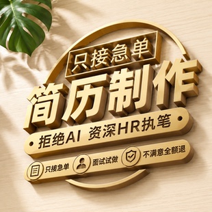 简历代制作个人定制写优化小升初英文修改完善求职专业做简历润色