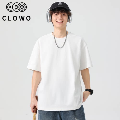 CLOWO透气重磅免烫宽松短袖T恤