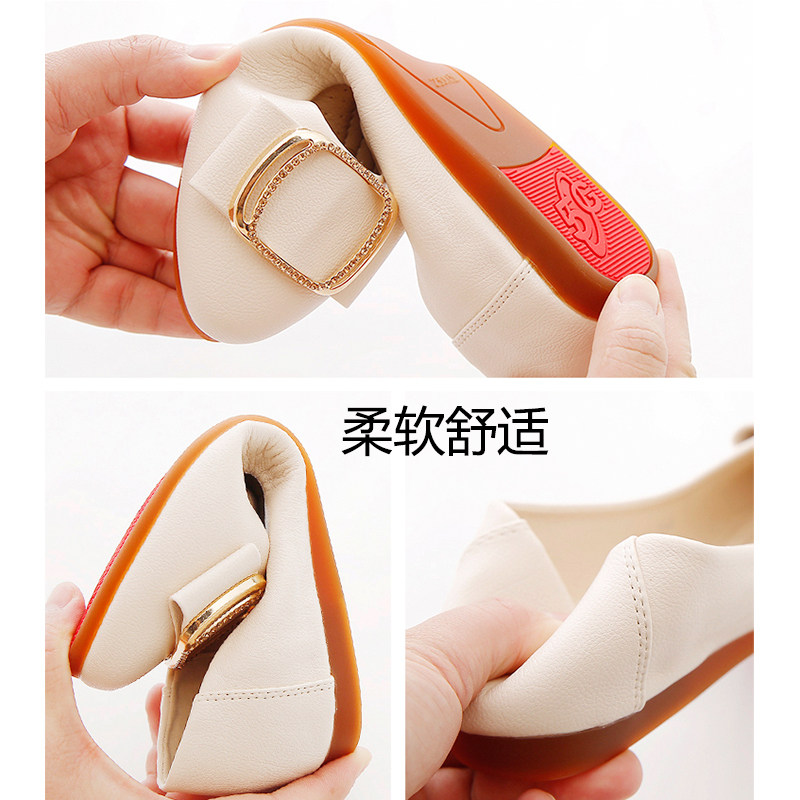 单鞋女平底鞋2023新q款春秋女鞋百搭妈妈鞋子夏软皮软底防滑豆豆,女鞋,浅口单鞋,淘宝优惠券,粉丝福利购,淘宝优惠卷