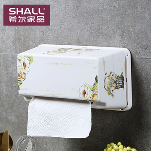 希尔厕所免打孔倒挂卫生间擦手纸洗手台吸盘壁挂式纸巾盒卫生纸盒