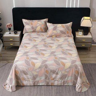 全棉床单单件100磨毛圆角花边被单枕套床上N三件套1.8加大2m床