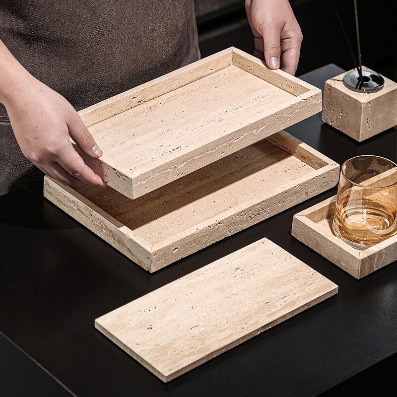 侘寂风天然黄洞石托盘置物架浴室洗E漱台面收纳大理石酒店漱口杯,家庭/个人清洁工具,浴室角架/置物架,淘宝优惠券,粉丝福利购,淘宝优惠卷