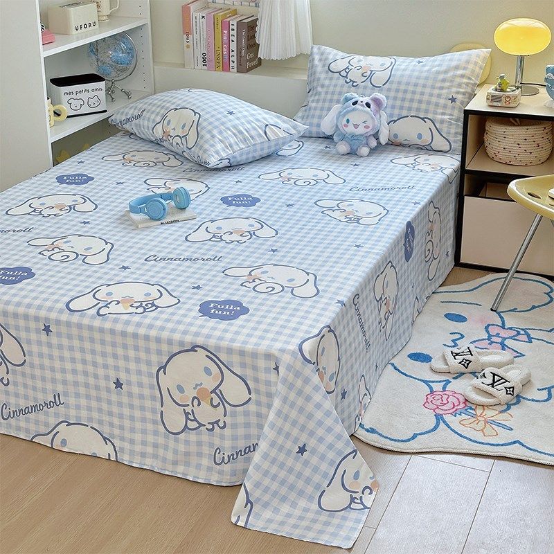 可爱卡通玉桂狗床单单件双人1.5m1.8米100全U棉被单人学生宿舍,床上用品,床单,淘宝优惠券,粉丝福利购,淘宝优惠卷