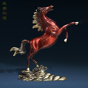 威弗列德马到成功办n公室中式家居装饰工艺乔迁开业礼品纯铜马摆