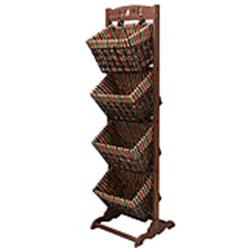 收纳篮藤编多层实木布艺田园x书报架筐储物架置物架客厅落地收纳,收纳整理,其他收纳篮,淘宝优惠券,粉丝福利购,淘宝优惠卷