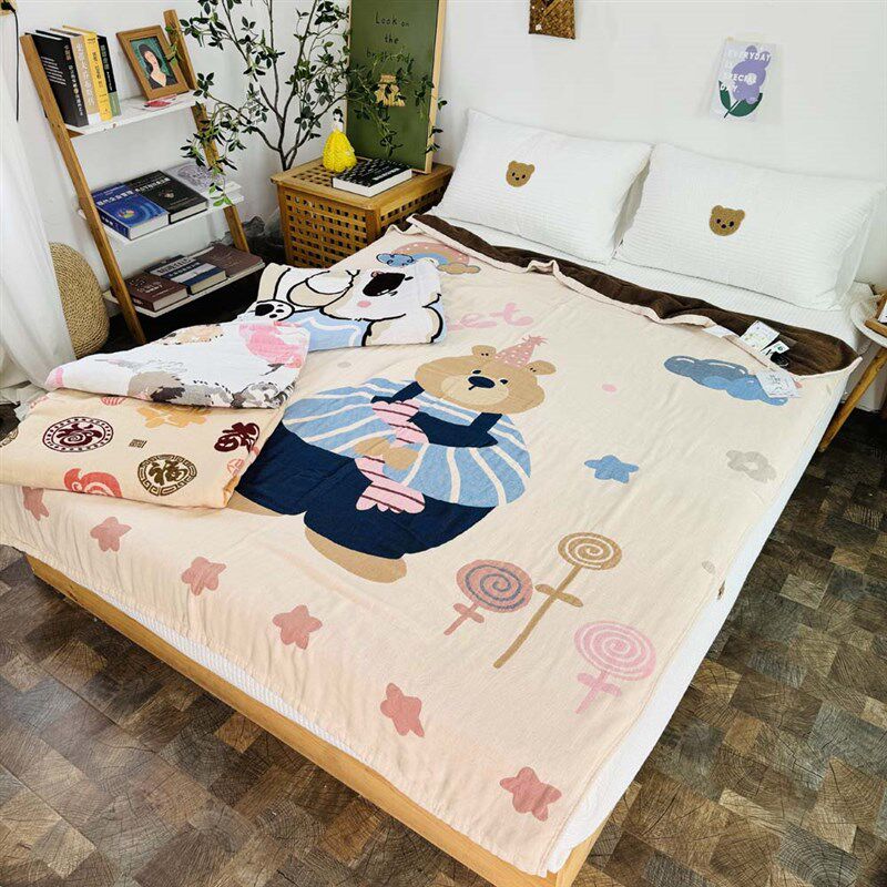 水洗单人毛巾被空调毯四季y全棉成人儿童被子色织提花纱布毯,床上用品,休闲毯/毛毯/绒毯,淘宝优惠券,粉丝福利购,淘宝优惠卷