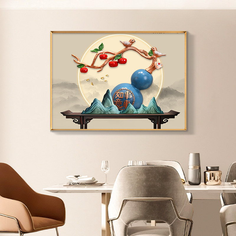 葫芦新中式电表箱l画装饰画钉推拉餐厅遮丑配电箱遮挡客厅挂画,家居饰品,现代装饰画,淘宝优惠券,粉丝福利购,淘宝优惠卷