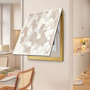 2024新款奶油风电表箱装饰画免打孔竖款遮挡挂画U小清新配电箱挂