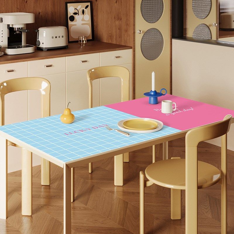 餐桌垫氛围d感防水防油免洗彩色多巴胺方桌布茶几台面桌面保护垫,居家布艺,桌布,淘宝优惠券,粉丝福利购,淘宝优惠卷