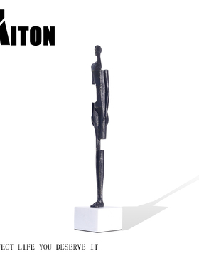 现代抽象金属人物雕o塑摆件装饰样板房书房售楼部酒店玄关客厅饰