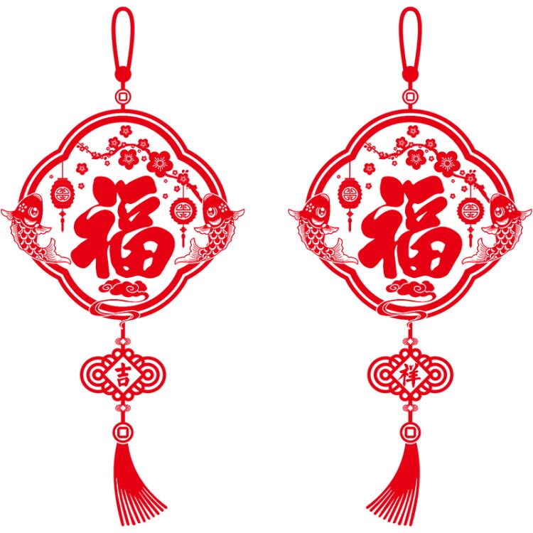 新年玻璃门贴纸房间窗户墙壁贴画自粘墙贴3d立体商场2021过年装饰