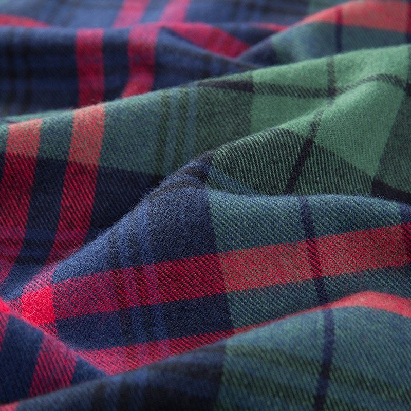 春秋款纯棉男士格子衬衫长袖中老年加肥大码全棉爸爸宽松休闲衬衣