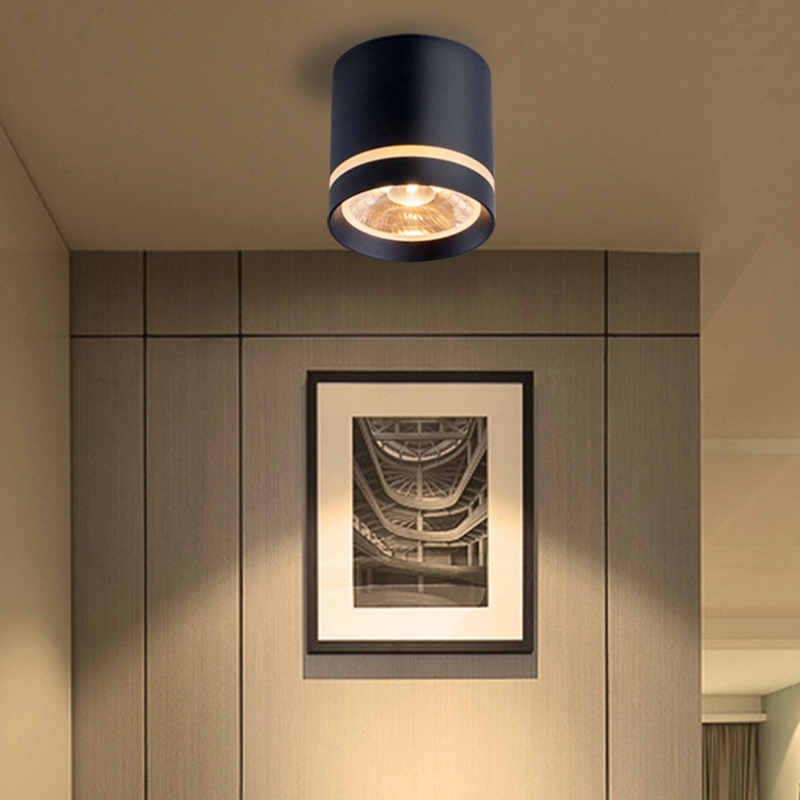 无主灯明装筒灯免开孔卧室客厅背景墙天花板聚光射灯过道玄关店铺