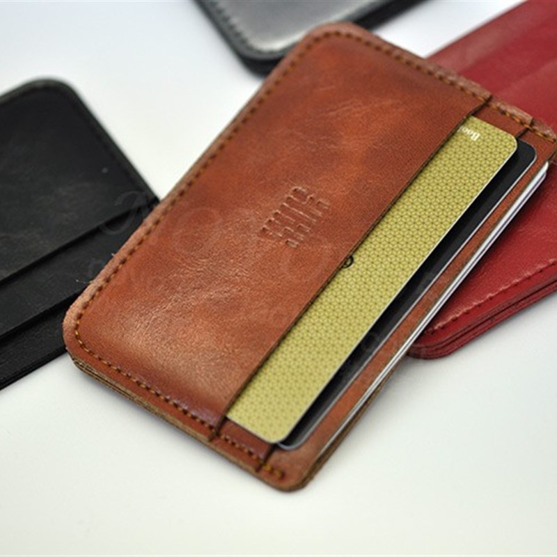 疯马纹超纤便携多张装卡套 信用卡 地铁卡 证件套 便携小巧牢固