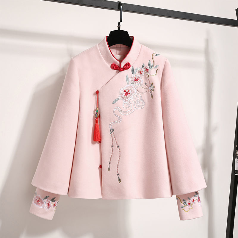 改良汉服汉元素连衣裙秋冬款民国风复古女装两件套旗袍中国风套装