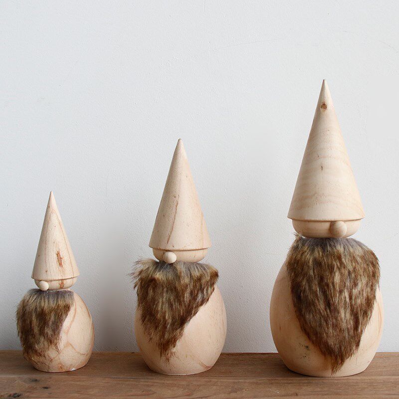 木质圣诞节装饰迷人圣诞老人桌面摆件橱窗平安夜圣诞布置可爱礼物