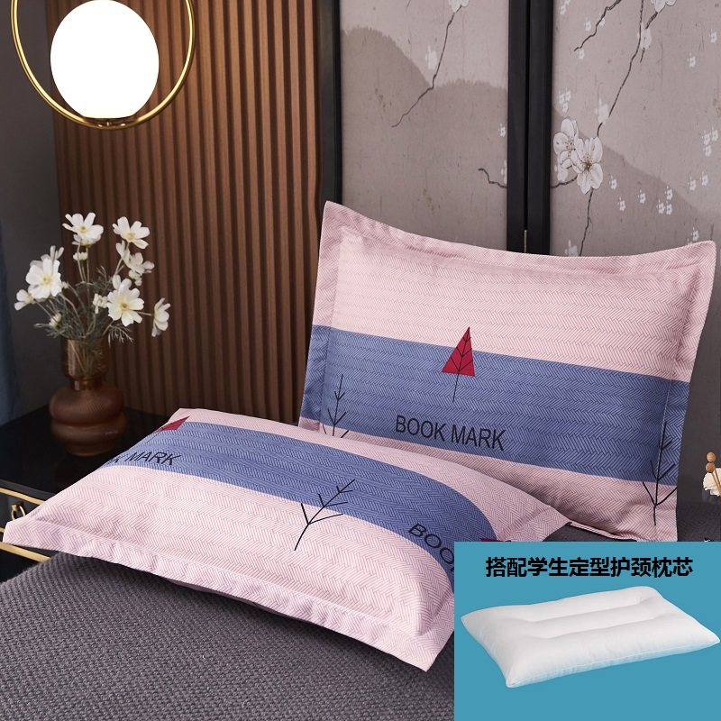 枕头枕芯学生宿舍定型护颈椎枕助睡眠家用枕头单人成人枕芯带枕套