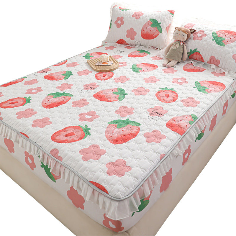 大豆纤维夹棉裙式床笠三件套1.5米1.8x2全包围床垫保护罩加厚床罩