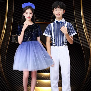 国庆儿童演出服中学生初中生小学生大合唱团女朗诵队歌咏比赛服装