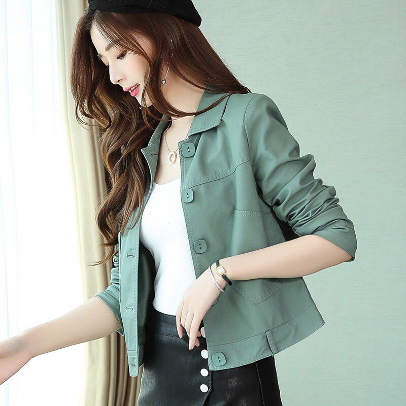 皮衣女短款小宽松休闲加夹棉皮夹克皮外套2021秋冬装新款修身上衣