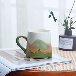 象上马克杯带盖咖啡杯手工高档精致礼物陶瓷办公室喝茶水杯礼盒装