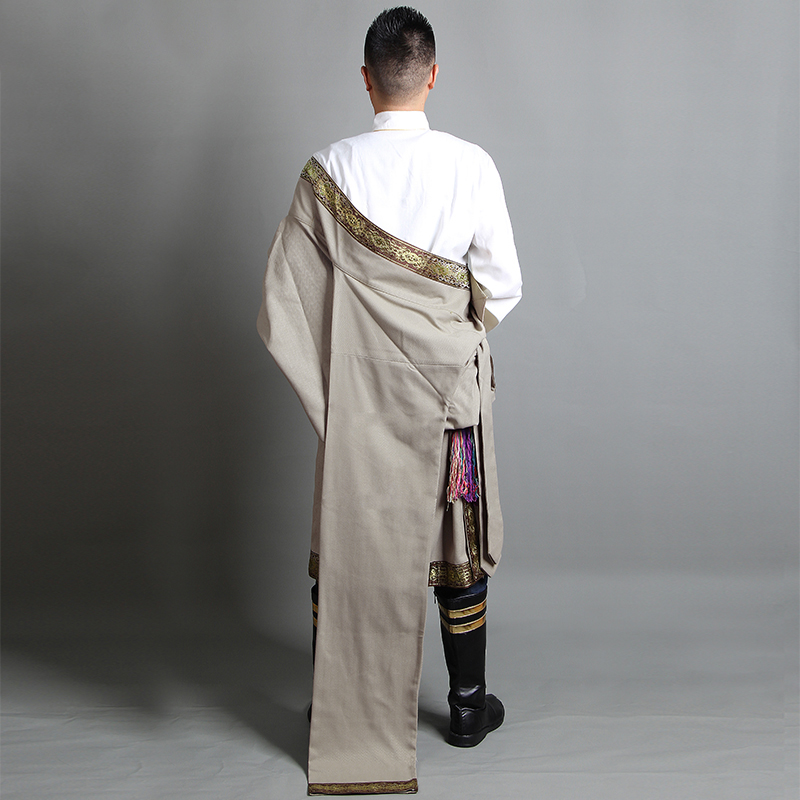 新款藏袍男 西藏民族服装花边藏服藏族服装织锦缎藏装男款藏衣