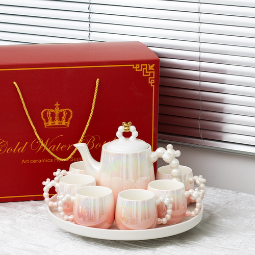 轻奢水具茶具套装茶杯茶壶水杯水壶杯子乔迁之喜结婚送礼礼盒陶瓷