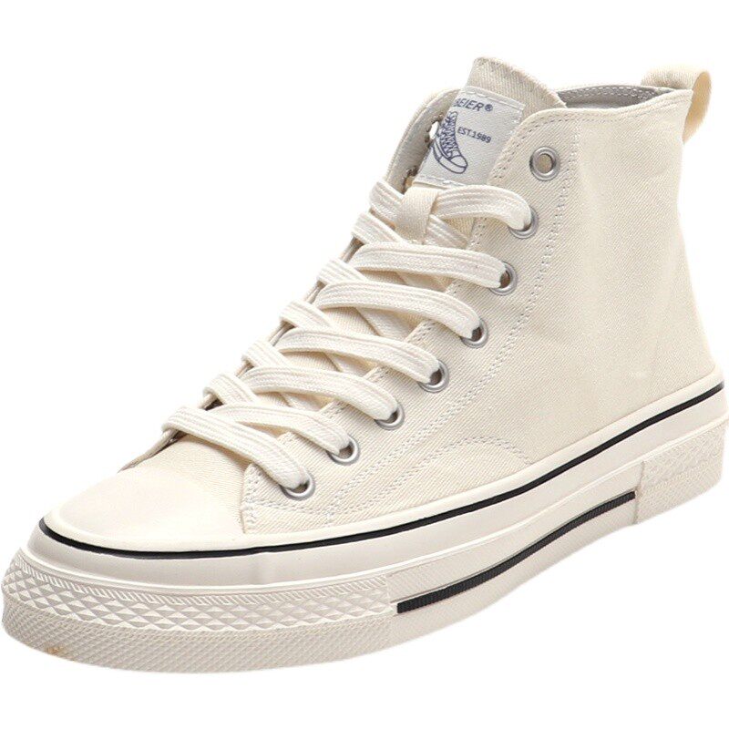 高帮帆布鞋女20j21年新款布鞋女夏季薄款平底系带百搭休闲运动板,女鞋,帆布鞋,淘宝优惠券,粉丝福利购,淘宝优惠卷