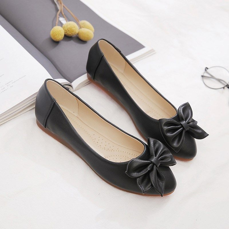 单鞋女平底鞋20j25新款春秋鞋子浅口百搭豆豆鞋软底软皮防滑妈妈,女鞋,浅口单鞋,淘宝优惠券,粉丝福利购,淘宝优惠卷