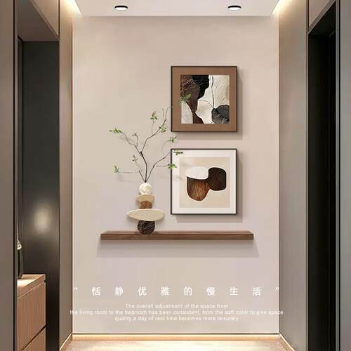 现代简约玄关造j景装饰画高级感入户画正对门壁画客厅走廊过道挂