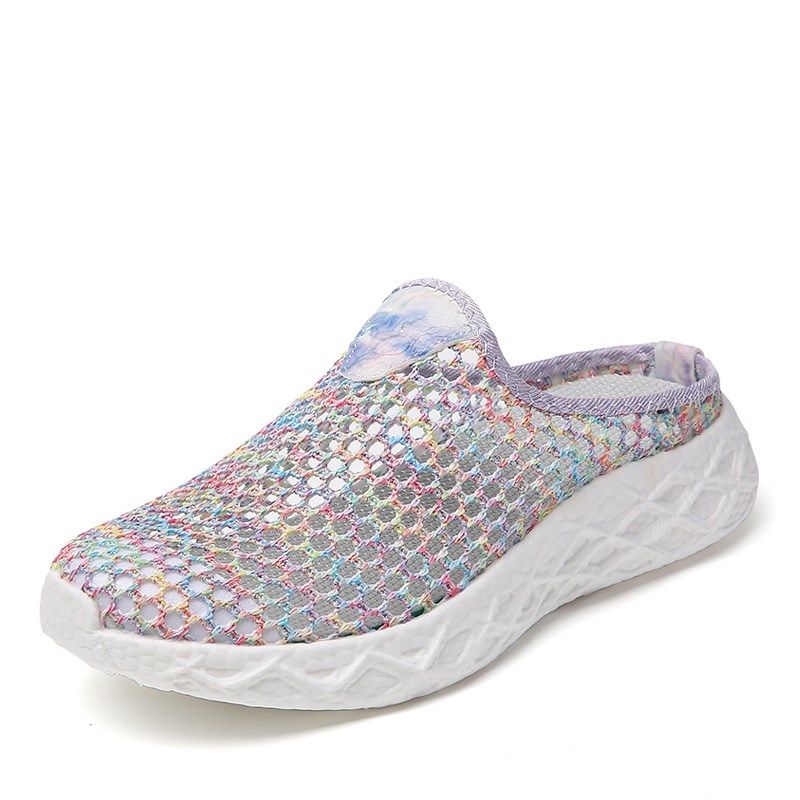 包头半拖鞋女夏外穿2025新w款透气网面半拖软底大码41妈妈防滑拖,女鞋,包头拖,淘宝优惠券,粉丝福利购,淘宝优惠卷