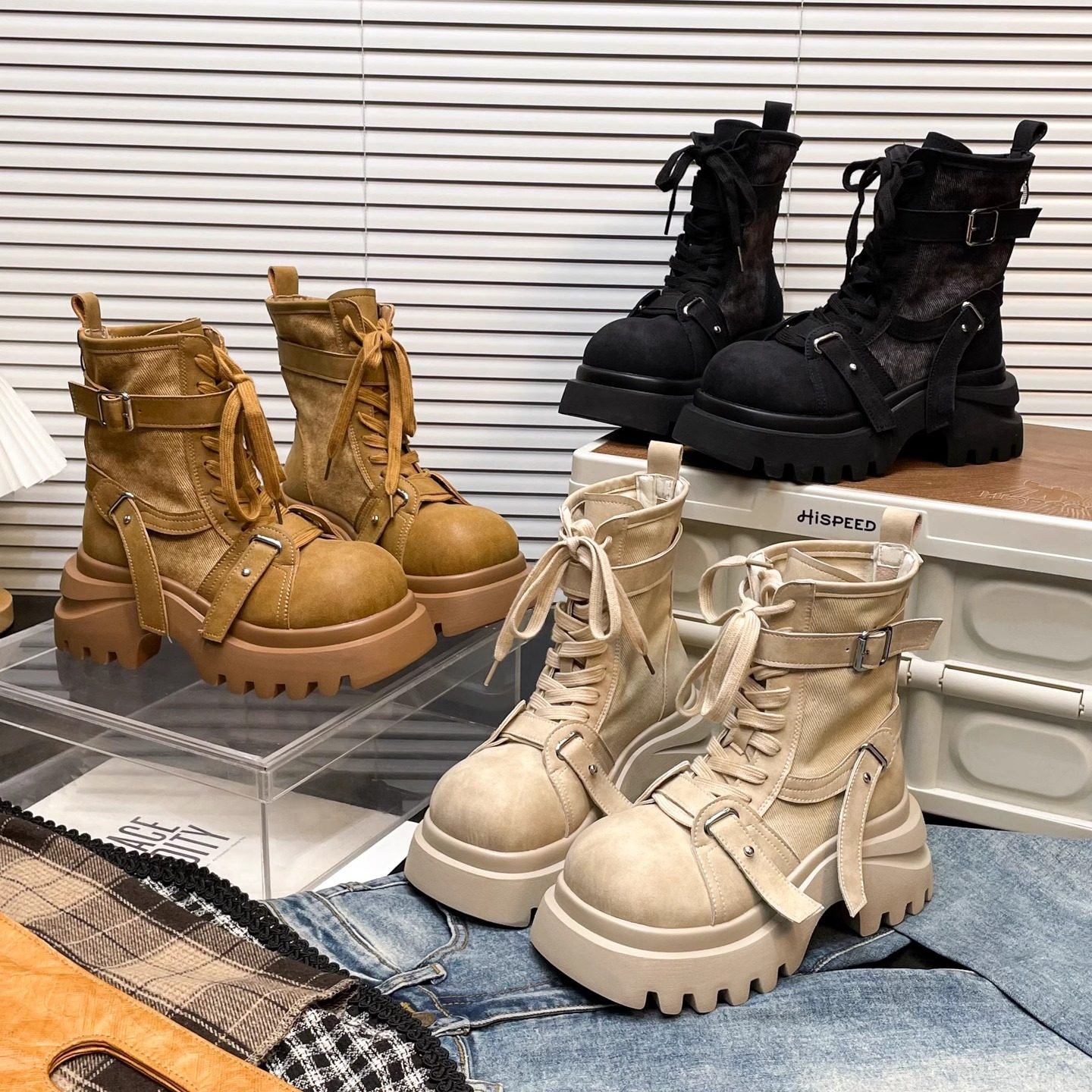 牛皮版厚底马丁靴女2025新款